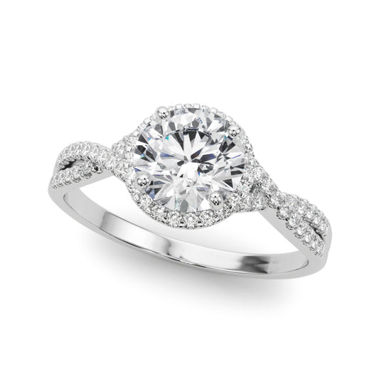 Twisted Infinity Halo Engagement Ring