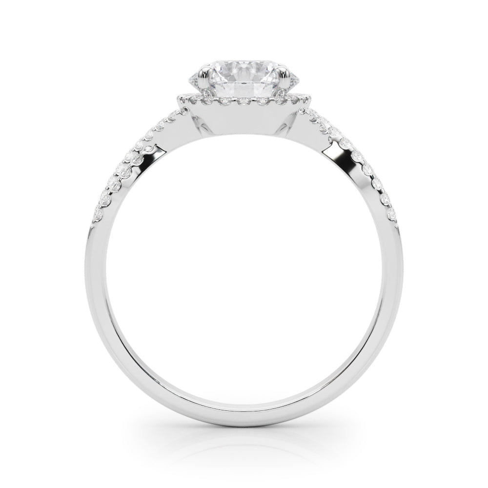 Twisted Infinity Halo Engagement Ring