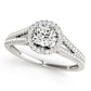 Split Shank Round Halo Engagement Ring