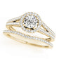 Split Shank Round Halo Engagement Ring