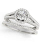 Split Shank Round Halo Engagement Ring