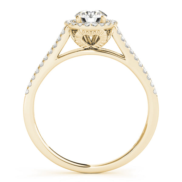 Split Shank Round Halo Engagement Ring