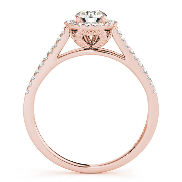 Split Shank Round Halo Engagement Ring