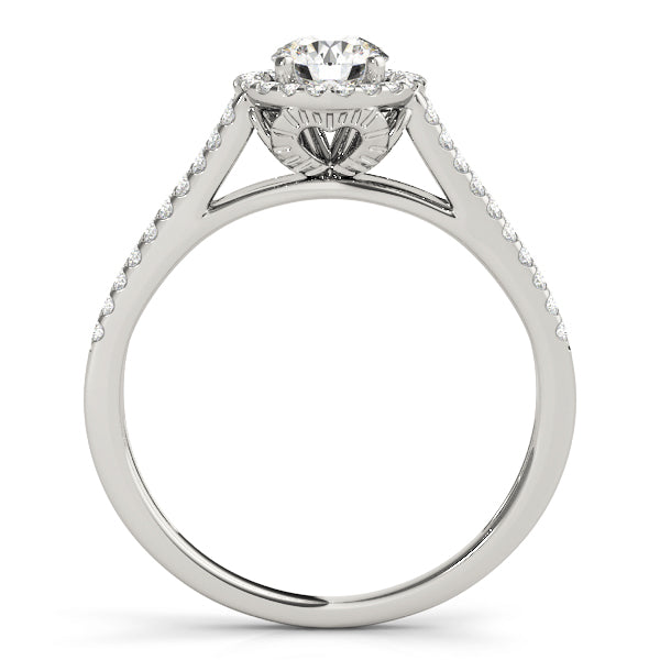 Split Shank Round Halo Engagement Ring