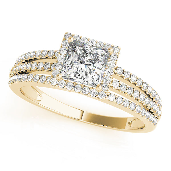 Vintage Multirow Halo Engagement Ring