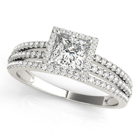 Vintage Multirow Halo Engagement Ring