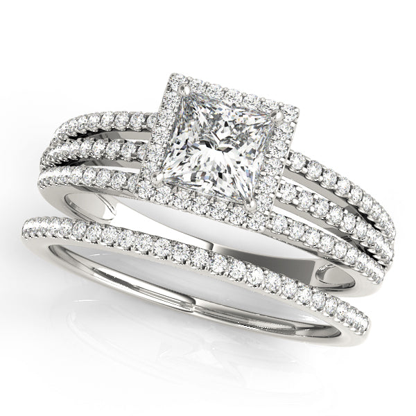 Vintage Multirow Halo Engagement Ring