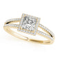 Double Row Split Shank Halo Engagement Ring