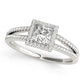Double Row Split Shank Halo Engagement Ring