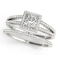 Double Row Split Shank Halo Engagement Ring