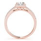 Double Row Split Shank Halo Engagement Ring