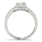 Double Row Split Shank Halo Engagement Ring