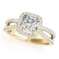 Split Shank Princess Cut Halo Engagement Ring