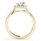 Split Shank Princess Cut Halo Engagement Ring
