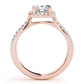 Split Shank Princess Cut Halo Engagement Ring