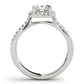 Split Shank Princess Cut Halo Engagement Ring