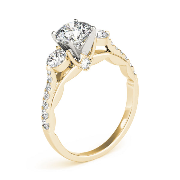 3-Stone Single Row Engagement Ring