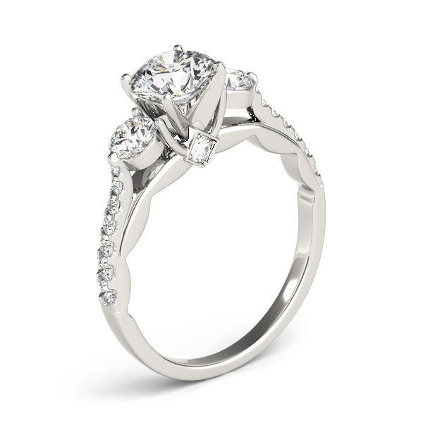 3-Stone Single Row Engagement Ring