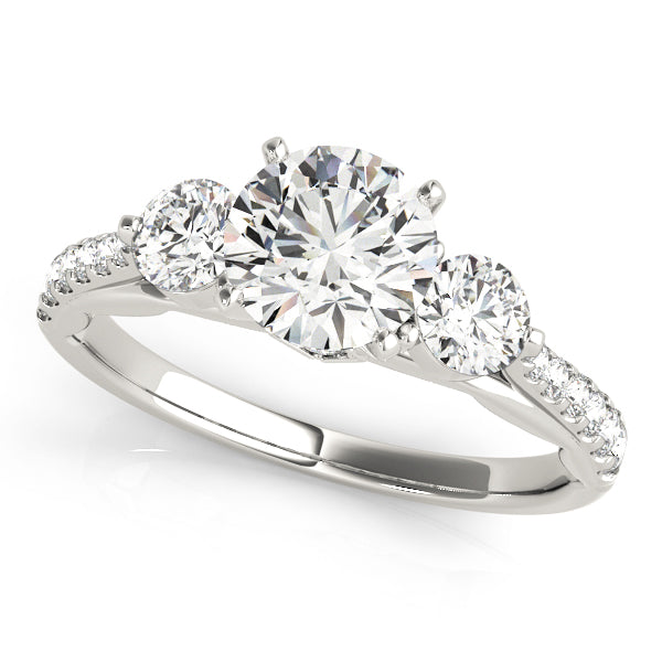 3-Stone Single Row Engagement Ring