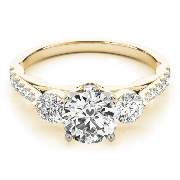 3-Stone Single Row Engagement Ring