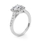 Round Diamond Engagement Ring, Cushion Halo