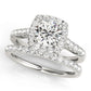Round Diamond Engagement Ring, Cushion Halo