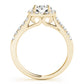 Round Diamond Engagement Ring, Cushion Halo
