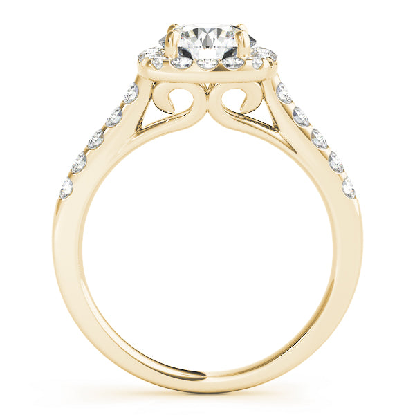 Round Diamond Engagement Ring, Cushion Halo