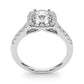 Round Diamond Engagement Ring, Cushion Halo