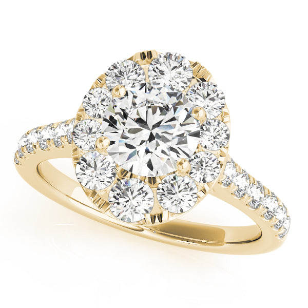 Single Row Halo Engagement Rings
