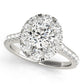 Single Row Halo Engagement Rings