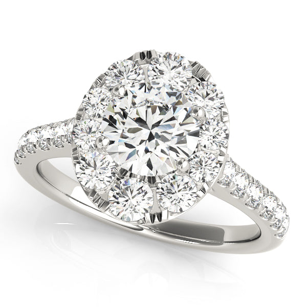 Single Row Halo Engagement Rings