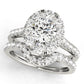 Single Row Halo Engagement Rings