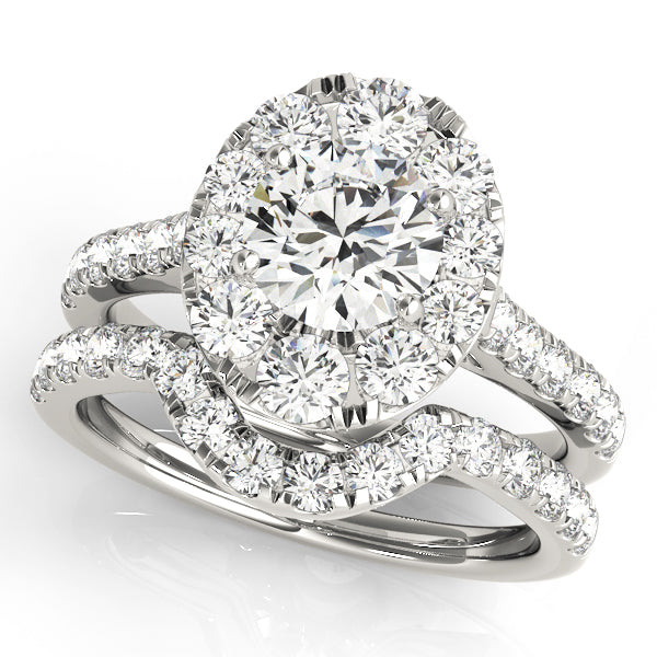 Single Row Halo Engagement Rings