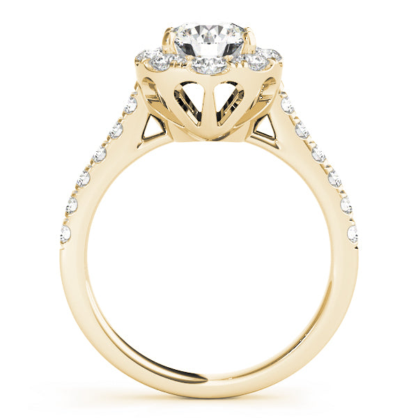 Single Row Halo Engagement Rings