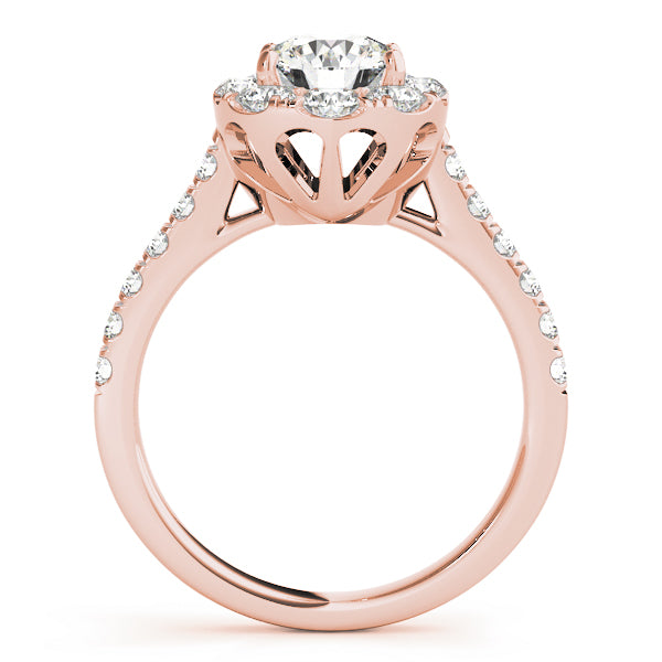 Single Row Halo Engagement Rings