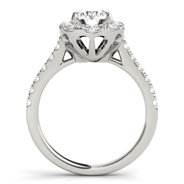 Single Row Halo Engagement Rings