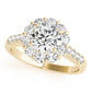 Single Row Prong Halo Engagement Ring