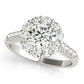 Single Row Prong Halo Engagement Ring