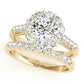 Single Row Prong Halo Engagement Ring