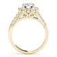 Single Row Prong Halo Engagement Ring