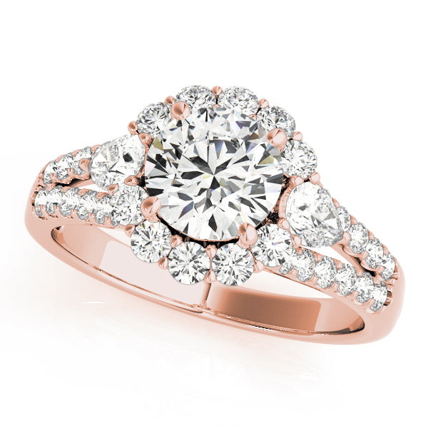 Split Shank Halo Engagement Ring