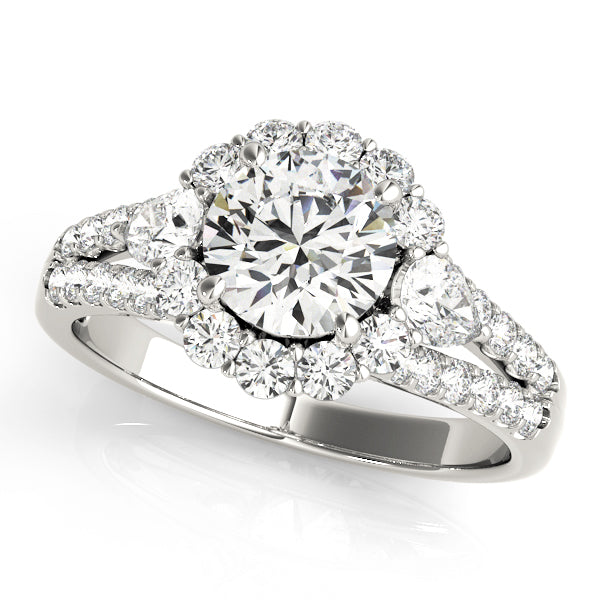 Split Shank Halo Engagement Ring