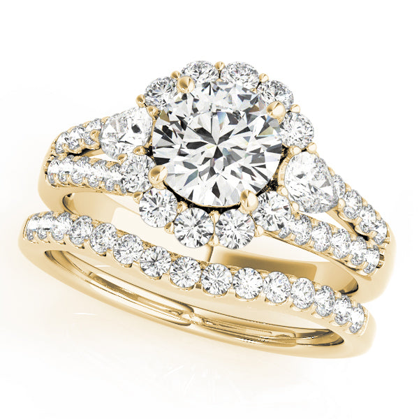 Split Shank Halo Engagement Ring