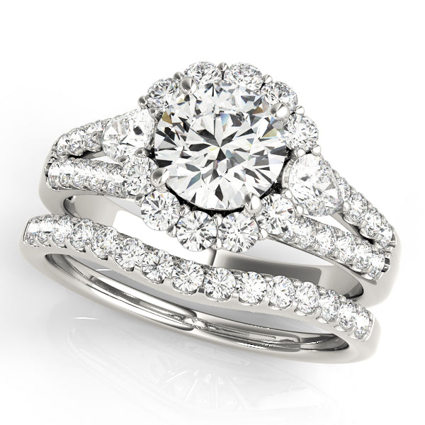 Split Shank Halo Engagement Ring