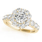 Single Row U-Prong Halo Engagement Ring