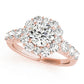 Single Row U-Prong Halo Engagement Ring