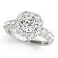Single Row U-Prong Halo Engagement Ring