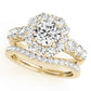 Single Row U-Prong Halo Engagement Ring