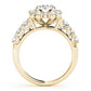 Single Row U-Prong Halo Engagement Ring